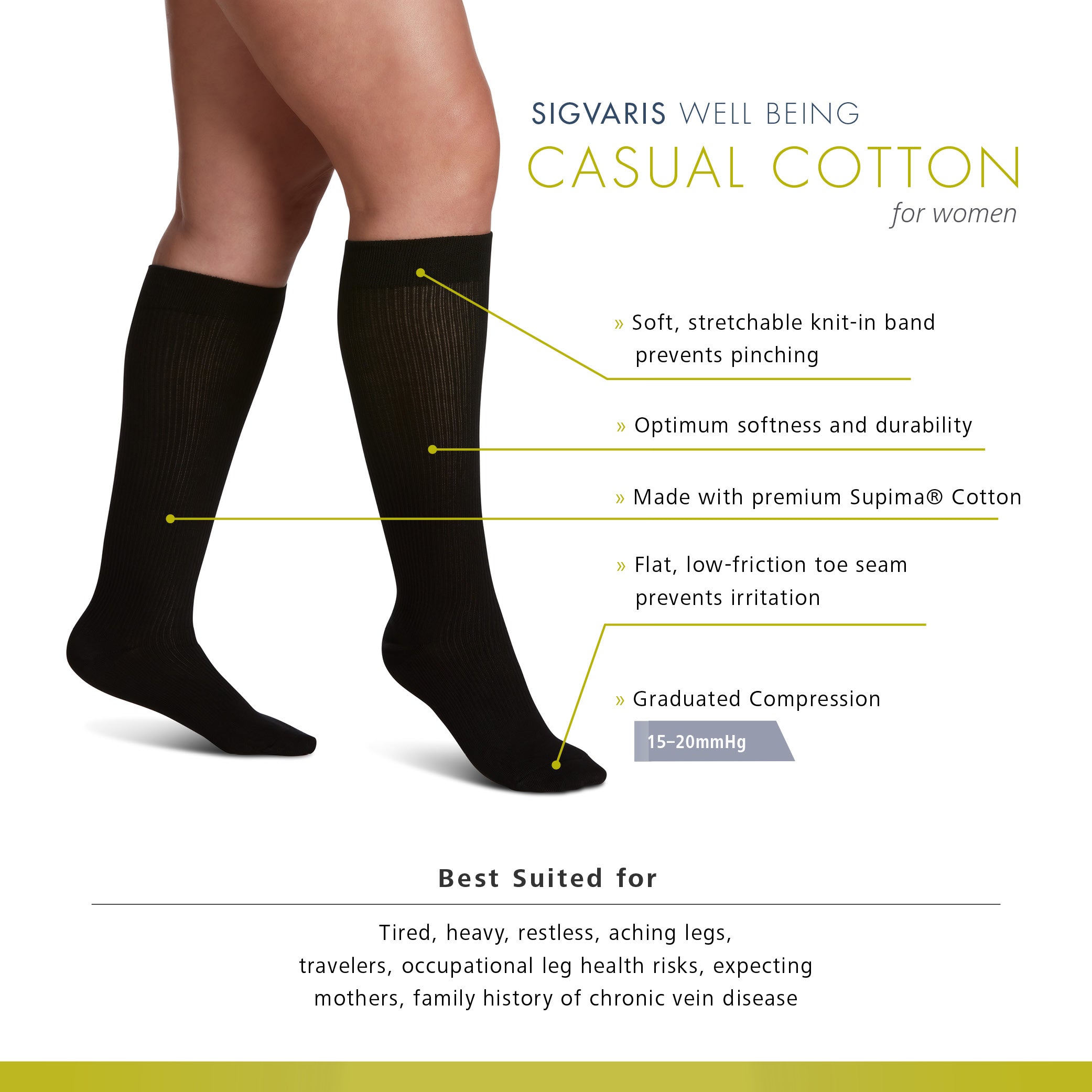 Knee High Compression | Sigvaris Casual Cotton – REJUVA Health